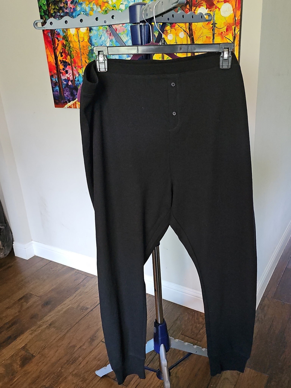Old Navy Black Women's Jogger Track Pants with Faux Button Detail #3